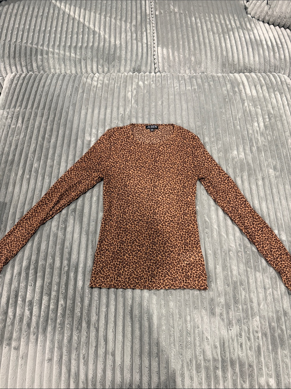 J. Crew Brown Leopard Print Long Sleeve Tee